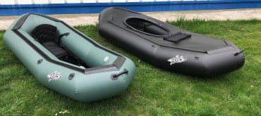 Olive Green and Black Neris BigFun Expedition (EXP) pack rafts