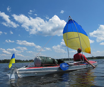 Neris Genaker fleximast sail rig - kayak sailin